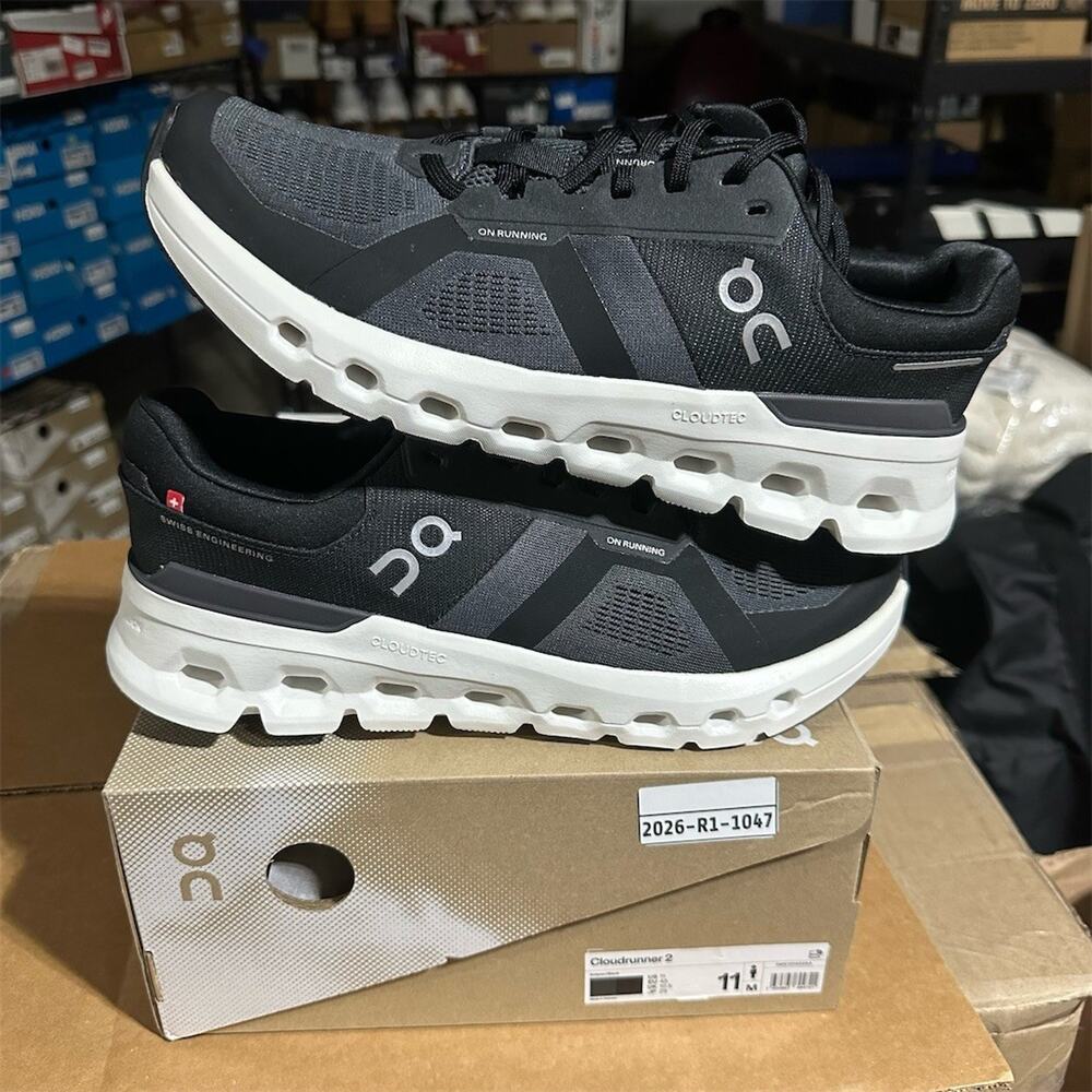 On Cloudrunner 2 'Black/Gray/White' CloudTec Running Sneakers | Mens 11 | New